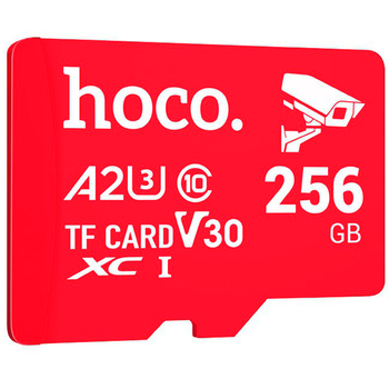 Карта памяти HOCO MicroSDXC 256gb Class 10 (A2/3, TFcard, V30, XC1) універсальний носій інформації внутрішня пам'ять портативних пристроїв Червоний
