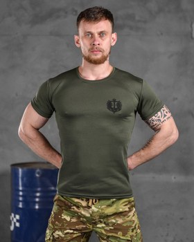 Тактическая потоотводящая футболка odin oliva вірний назавжди XXL
