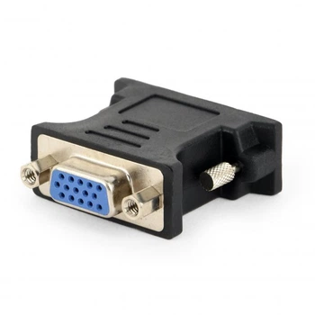 Адаптер Cablexpert A-DVI-VGA-BK, DVI-A 24-пін тато/VGA 15-пін HD (3 ряда) мама