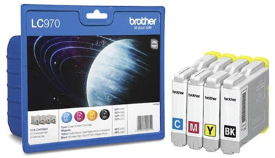Zestaw tuszy Brother LC-970 VALBPDR Ink Cartridge Multipack 300/350 stron (LC970VALBPDR)