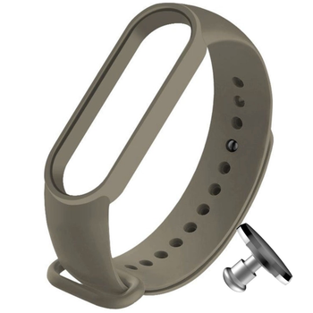 Силіконовий ремінець MRK для фітнес браслета Xiaomi Mi Band 6/5 асфальтовий (24) з металевою кнопкою (mrk3125)