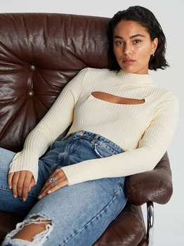 В'язаний джемпер "Kim" ginatricot 87368 XL (96702XL) Бежевий