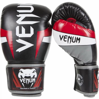 Боксерські Рукавиці Venum Elite Electron - Black/Red/Grey | для бокса 14 oz