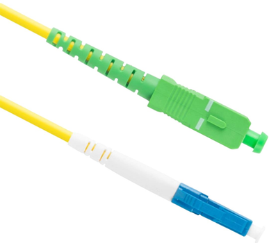 Patchcord optyczny Lanberg SM LC/UPC - SC/APC Simplex G657a1 3 mm 2 m Yellow (FO-LUSA-SS11-0020-YE)