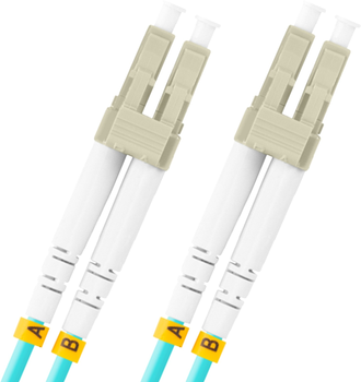 Patchcord optyczny Lanberg MM LC/UPC - LC/UPC Duplex om3 3 mm 2 m Aqua (FO-LULU-MD31-0020-TQ)