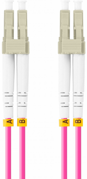 Patchcord optyczny Lanberg MM LC/UPC - LC/UPC Duplex om4 3 mm 1 m Violet (FO-LULU-MD41-0010-VT)