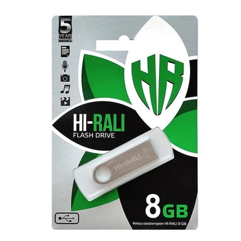 Флеш пам `ять 8Gb Hi-Rali Shuttle Silver (52569)