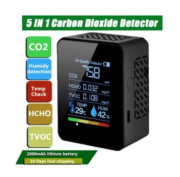 Портативный датчик качества воздуха CO2 (PG-L58) 5 в 1 черный