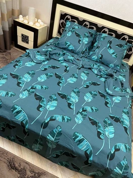 Комплект постельного белья Soft двуспальный 180х220 см зеленый Листья