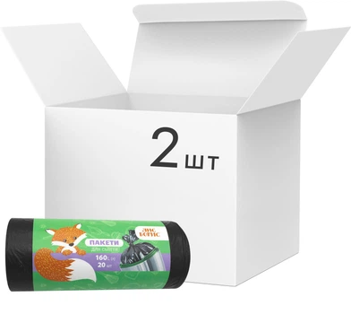 Упаковка пакетів для сміття Лис Борис 160 л 20 шт х 2 пачки (4820151770425)