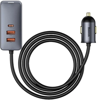 Автомобільний зарядний пристрій Baseus 120W USB/USB Type-C Fast Charge Grey (CCBT-B0G)