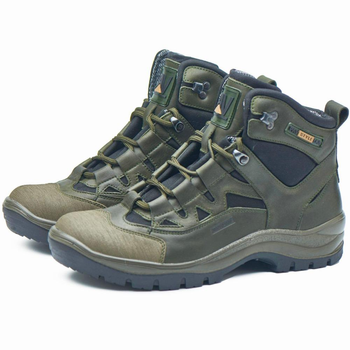 Берці демісезонні тактичні черевики PAV 501 олива хакі шкіряні з мембраною Winterfrost 45