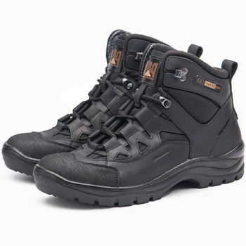 Берці демісезонні тактичні черевики PAV 501 чорні шкіряні з мембраною Winterfrost 44