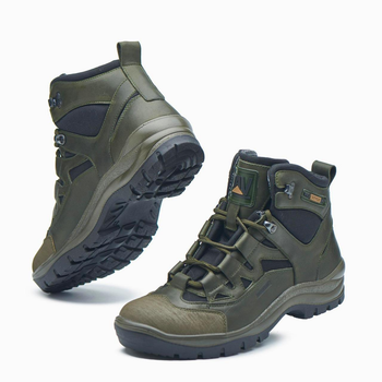Берцы демисезонные тактические ботинки PAV 501 хаки олива кожаные с мембраной Winterfrost 40