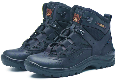 Берці літні тактичні черевики PAV 501 чорні шкіряні сітка Fresh Air 46