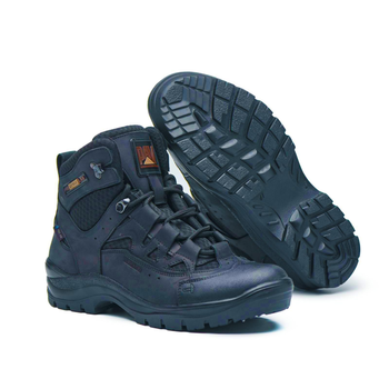 Берцы летние тактические ботинки PAV 501 черные кожаные сетка Fresh Air 43