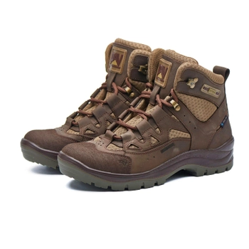 Берці літні тактичні черевики PAV 501 коричневі шкіряні сітка Fresh Air 43