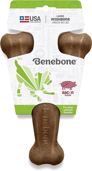 Іграшка для собак зі смаком бекону Benebone Wishbone Bacon 21 см Brown (0854111004088)