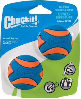 Zestaw piłek dla psów Chuckit! Ultra Squeaker Ball 5 cm 2 szt Orange and Blue (0029695315374)