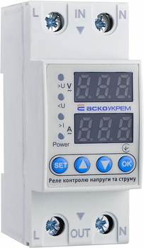 Реле контролю напруги і струму АСКО-УКРЕМ RKV 2P 40A (A0010230001)
