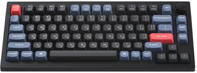 Клавіатура Keychron V1 84 Key QMK Gateron G PRO Red Hot-Swap RGB Knob Frosted Black (V1C1_KEYCHRON)