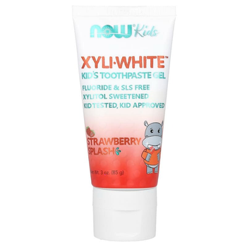Детская зубная паста NOW Foods, Xyli-White Strawberry Splash, клубничный вкус, 85 г