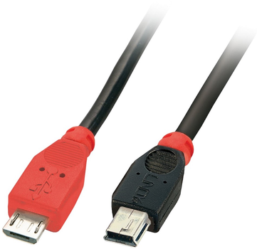 Kabel Lindy OTG micro-USB - mini-USB 0.5 m (4002888317177)