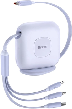 Кабель Baseus 3 в 1 USB Type-C - Apple Lightning / micro-USB / USB Type-C 1.7 м Purple (CAQY000005)