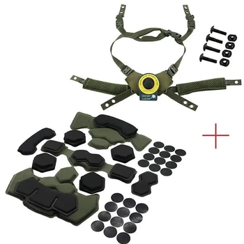 Комплект: подвесная система Team Wendy + противоударные подушки для шлема, оливковый