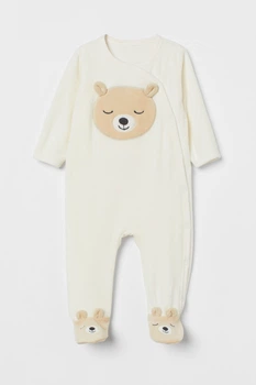 Чоловічок велюровий для хлопчика H&M 1085412-001 092 см (18-24 months) молочний