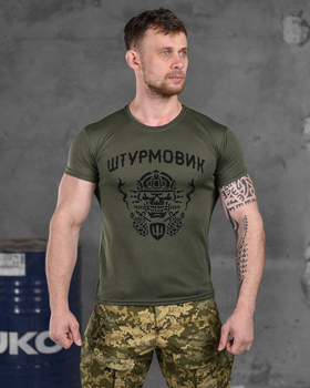 Тактическая мужская потоотводящая футболка Штурмовик S олива (85832)