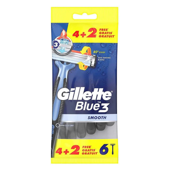 Станок одноразовый Gillette Gillette Blue3 Smooth 6 шт (7702018474851)