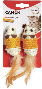 Набір іграшок для котів Camon Cat Toy Сизалеві миші з пір'ям 2 шт (8019808123035)
