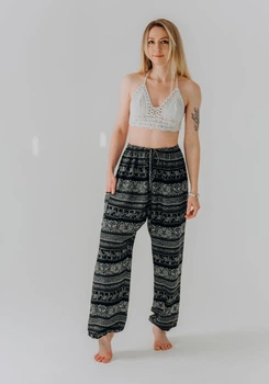 Свободные штаны-шаровары Elephant Noir RAO WEAR унисекс OneSize рост 155-165 см черный