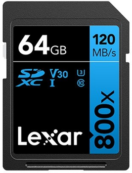 Karta pamięci Lexar High-Performance 800x 120 MB/s SDXC 64GB (LSD0800064G-BNNNG)
