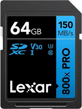 Karta pamięci Lexar High-Performance 800x 150 MB/s SDXC 64GB (LSD0800P064G-BNNNG)