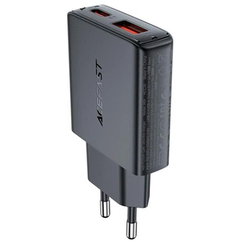 Зарядне мережеве ACEFAST A69 1хUSB/1хType-C QC PD30W GaN швидка зарядка для мобільних пристроїв для телефона/смартфона Чорний
