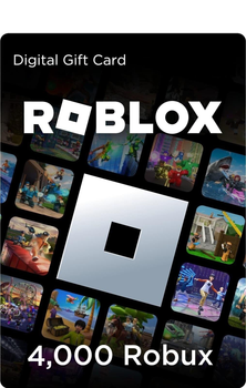 Карта пополнения Roblox Gift Card 4000 Robux | Роблокс 4000 Робукс (цифровой код активации 2000+1000х2)