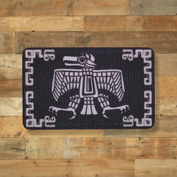 Шеврон Орел Ацтеків, на чорному, 8х5, на липучці (велкро), патч друкований
