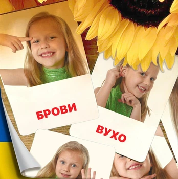 Картки Домана ''Частини тіла'' українською мовою, у наборі 16 карток