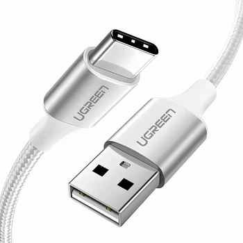 Кабель Ugreen US288 USB 2.0 to USB Type-C Cable Nickel Plating Aluminum Braid 3A 2 м White (60133)