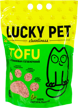 Наповнювач Lucky Pet з тофу для котячого туалету з ароматом полуниці 6 л (4820276193093)
