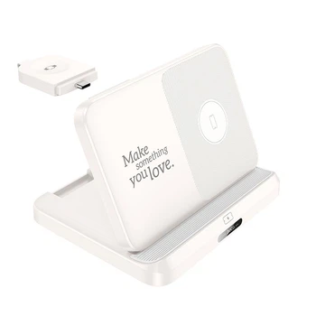 Зарядний пристрій 3в1 Hoco CQ7 15W Qi White