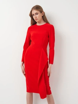 Сукня міді осіння жіноча H&M 0432620_01 36 Червона