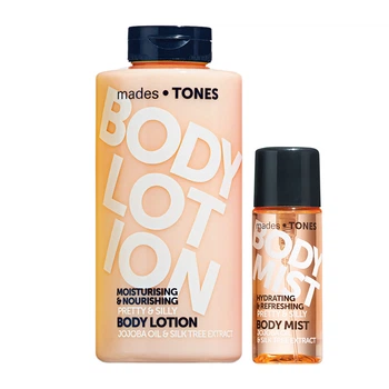 Набір: лосьйон для тіла, міст для тіла Mades Cosmetics Tones pretty & silly sensual silk tree 500+50 мл (4027967140125)