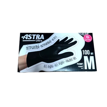 Рукавички Astra нітрілові чорні 100шт M