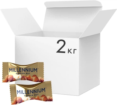 Конфеты Millennium Golden Nut с начинкой и целыми орехами 2 кг (4820240034940)