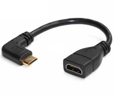Кабель адаптер угловой Mini HDMI - HDMI (M/F) Full HD, 16 см (Right) (48692)