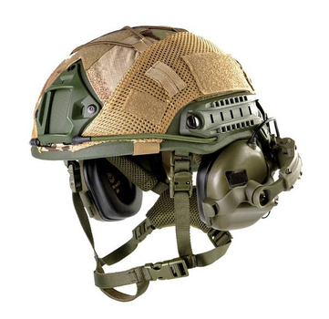 Балістичний шолом каска FAST Helmet NIJ IIIA оливковий + Тактичні навушники M32H