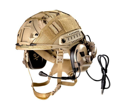 Балістичний шолом каска FAST Helmet NIJ IIIA Койот Тактичні навушники M32